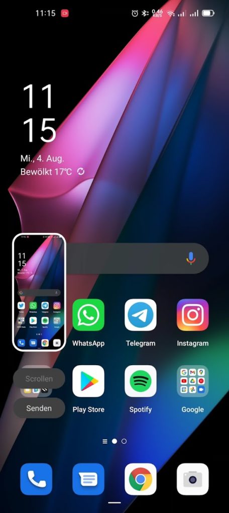 OPPO A.20 Update neues Screenshot Tool